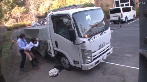 性交 · 遠景 · 後入 · JK制服 · 户外 · 模糊 · 卡车