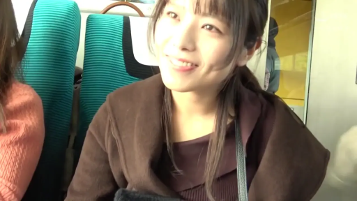 座り姿勢 · 面部 · 微笑 · 座席 · 电车 · 愉快 · 棕色大衣 · 非色情内容