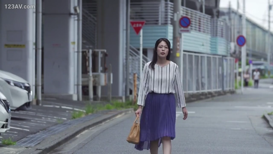 全景 · 平静 · 紫色长裙 · ハンドバッグ · 行走 · 屋外 · 屋外通り · 歩く