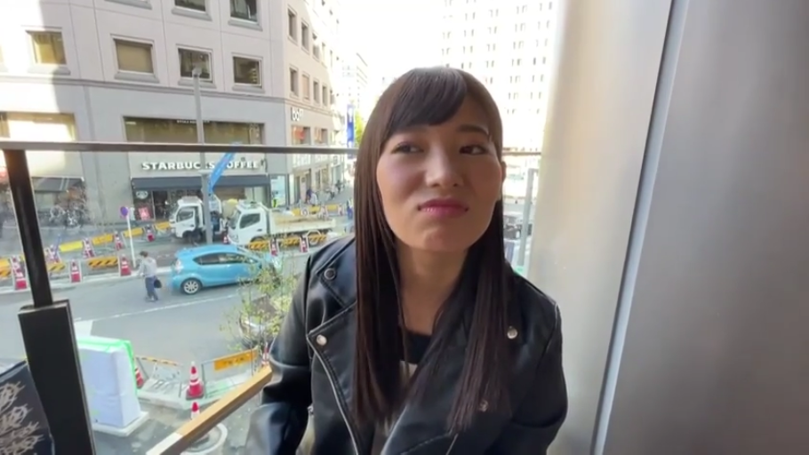 Sitting Posture · Close-up of the face · Facing the camera · 长发 · Black leather jacket · 室内窗边 · 撅嘴