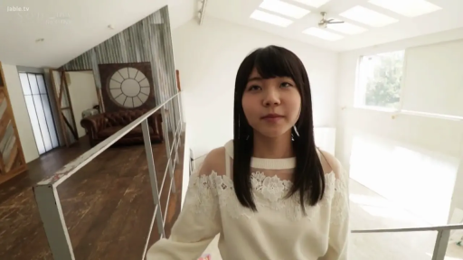 Stand · Living room · 面部特写 · White lace top · 注视镜头 · Peaceful · Life Scene