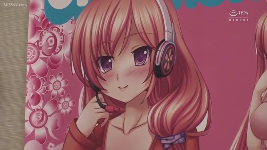 室内 · 注视 · 耳机 · 害羞 · 头部特写 · 正面 · 红色上衣 · 动漫