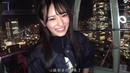 坐姿 · 交谈 · 面部特写 · 都市夜景 · 深色外套 · 摩天轮内 · 羞涩甜美