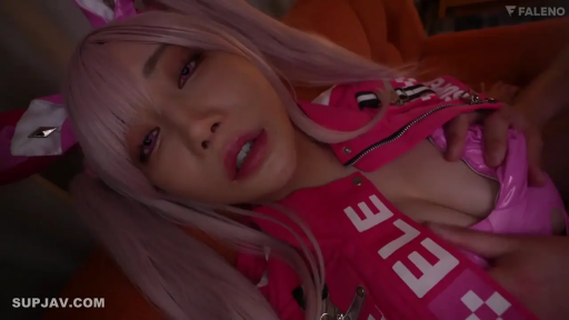 室内 · 揉乳 · 仰卧 · 面部特写 · 阿嘿颜 · 假发 · Cosplay · 粉色Cosplay服装