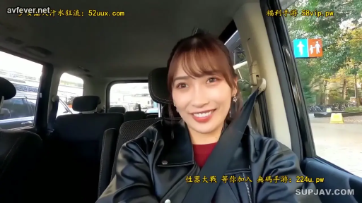 坐姿 · 微笑 · 面部特写 · 注视镜头 · 长发 · 安全带 · 黑色皮夹克 · 汽车内部