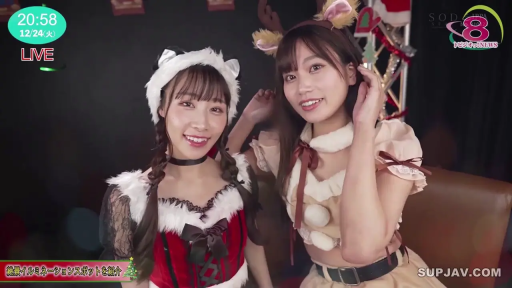 脸部 · 甜美 · 双人 · 互动 · 直播间 · 发箍 · 圣诞装 · 并肩