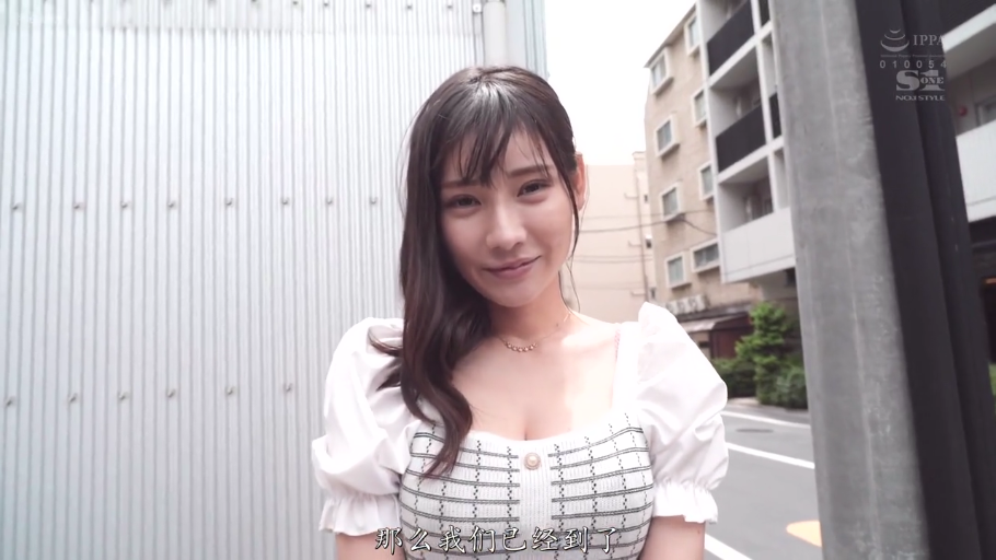 胸部特写 · 站立 · 微笑 · 面对镜头 · 室外街道 · 泡泡袖格纹上衣