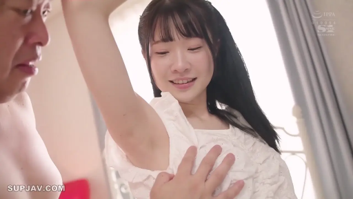 室内 · 揉乳 · 微笑 · プロット · 脇の下 · 抬手 · 白色荷叶边上衣