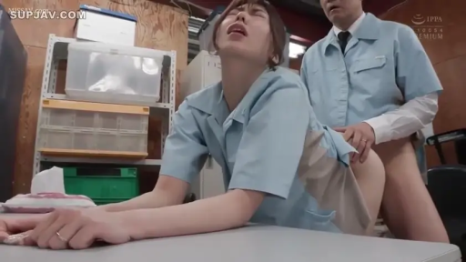 sexual intercourse · Ecstasy · 后入式 · 面部特写 · Shelf · 仓库 · 职场诱惑 · 蓝色工服