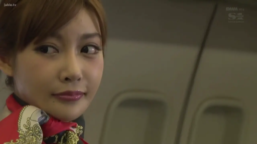 脸部特写 · 诱惑 · 注视 · 侧头 · 花色领巾 · 空姐 · 机舱