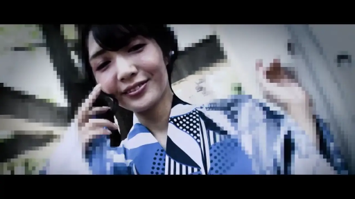 脸部 · 马赛克 · 站立 · 微笑 · 手机 · 室外 · 通话 · 蓝色浴衣