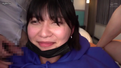 Indoor · Close-up of the face · 性行为 · Smile · Supine · 多人 · Blue hoodie · 黑色口罩