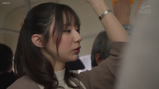 面部 · 站姿 · 平静 · 乘车 · 长发 · 电车 · 电车扶手 · 棕色外套