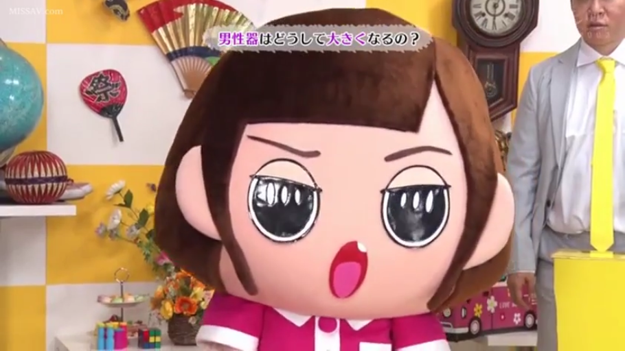 室内摄影棚 · 人偶服 · 头部特写 · 惊讶 · 恶搞 · 正面站立 · 录制节目 · 玩偶