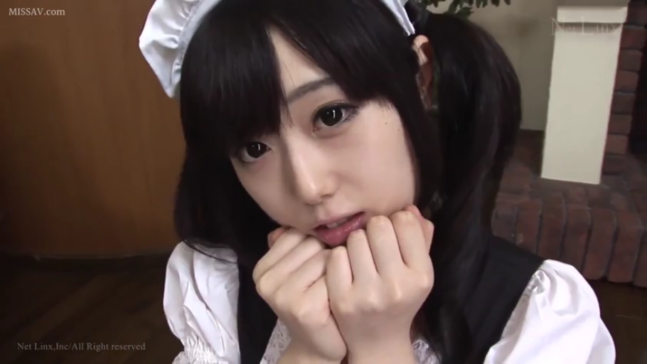 Indoor · Close-up of the face · Seduction · 女仆装 · Stare · Twin tails · Maid headdress · 双手捧脸