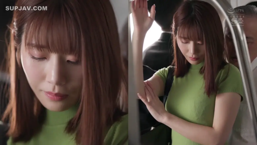 顔 · 站立 · 手すり · 猥褻 · 忍耐 · 绿色上衣 · 电车 · 分屏