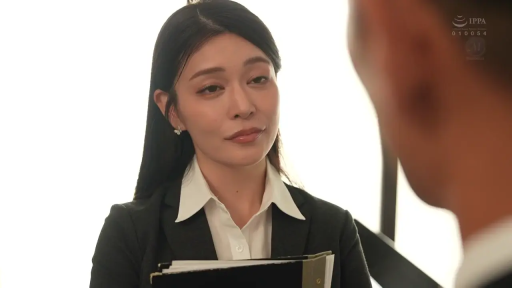 室内 · 特写 · 文件夹 · 职业微笑 · 黑色职业套装 · OL角色扮演 · 与人交谈 · 职场汇报