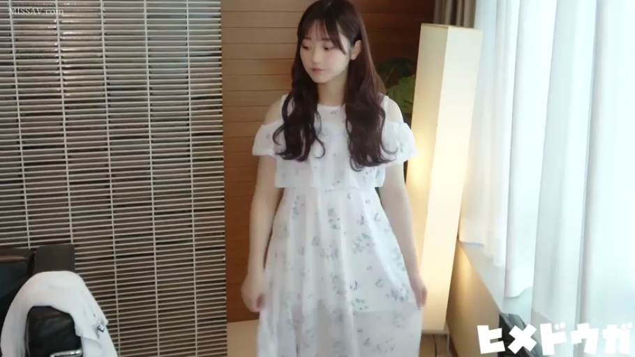 Indoor · Medium shot · Standing Posture · White floral print dress