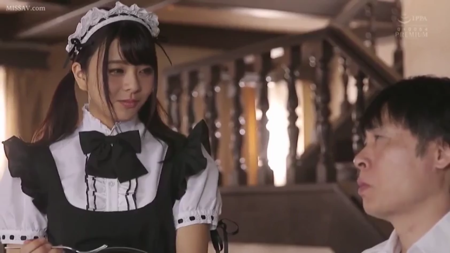 Indoor · Stand · Smile · Half-body · Eye contact · 女仆装 · 制服诱惑 · 餐叉