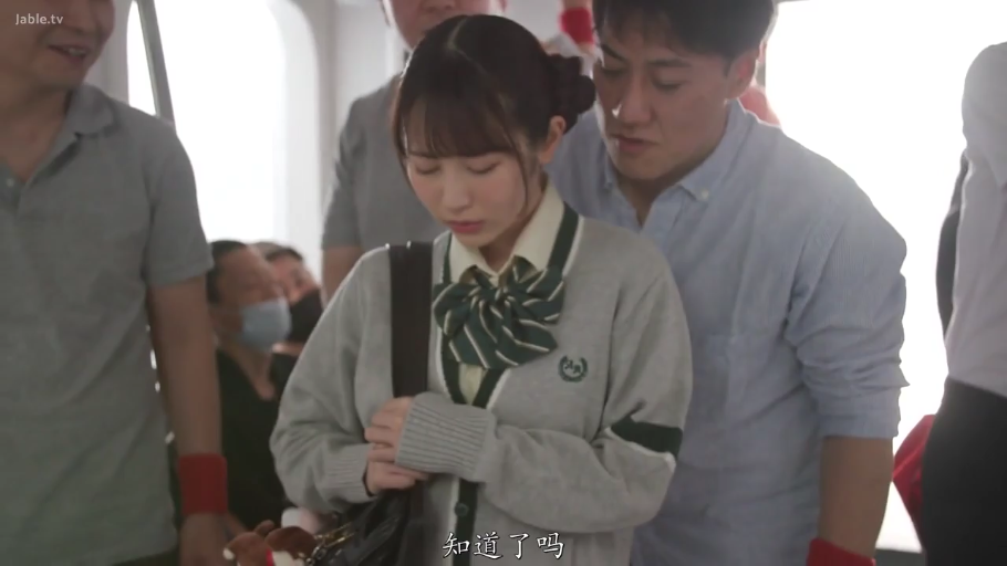 忍耐 · 拥挤 · 中景 · 多人 · 校服毛衣 · 电车 · 书包 · 痴漢わいせつ