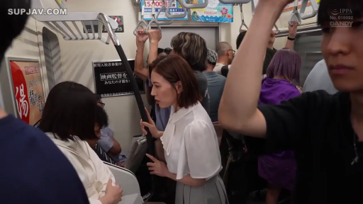 Stand · Medium shot · 平静 · 白衬衫 · By Bus · 电车 · 痴汉题材 · 拉环