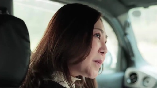 坐姿 · 黑色外套 · 注视 · 车内 · 平淡 · 熟女 · 侧脸特写 · 汽车座椅