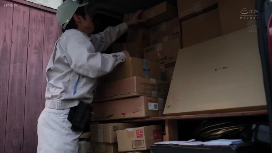 专注 · Stand · cardboard box · Work clothes · 搬运 · 快递员 · 货车内